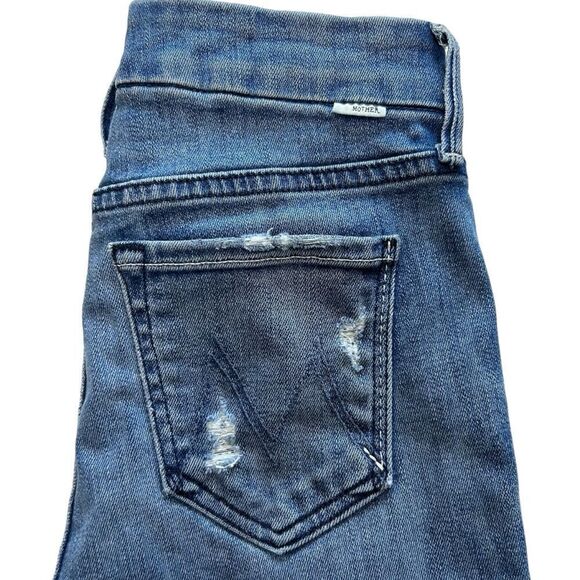 Mother The Looker Crop‎ In Graffiti Girl Wash Slim Leg with Distressing Size 24 - Picture 2 of 10